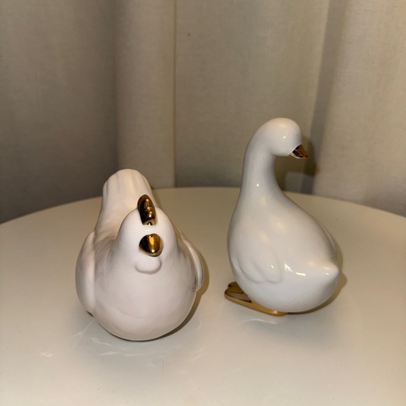 Target Easter White Ceramic Chicken and Goose Decoration NWT - Picture 2 of 3